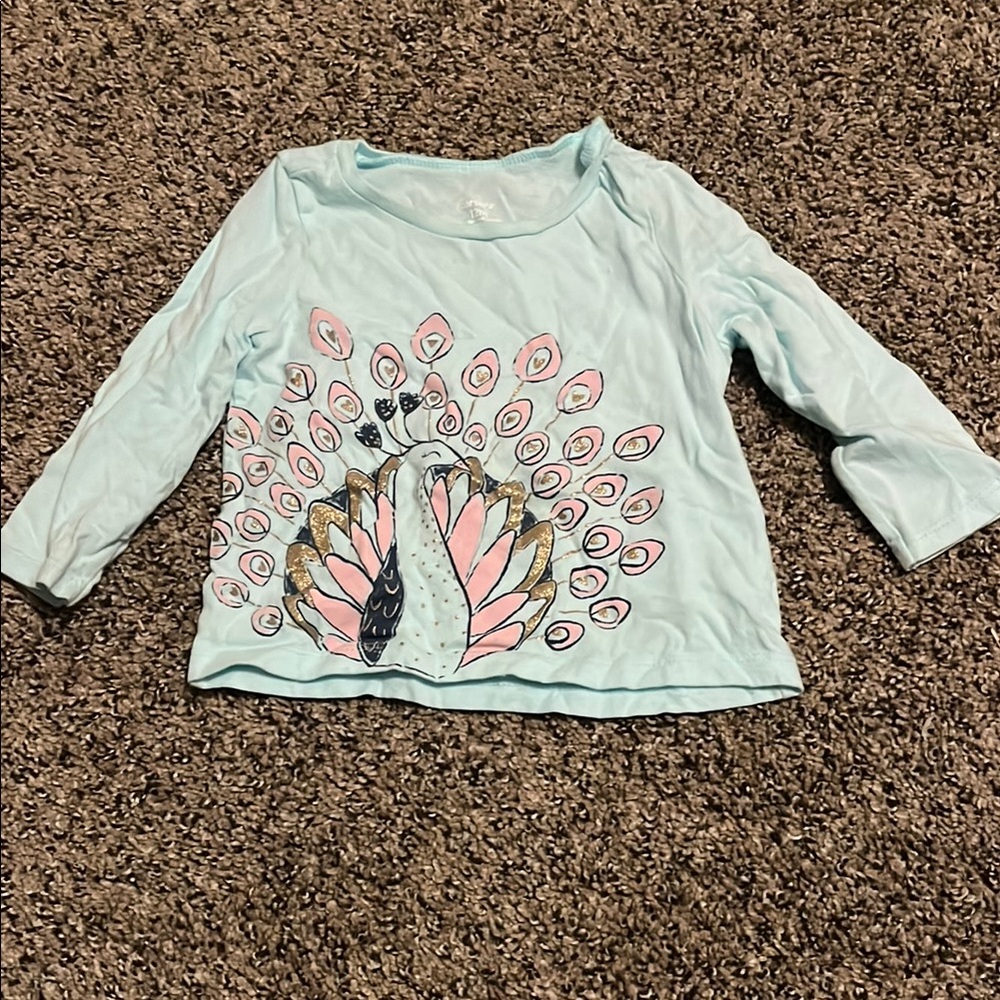 Kids Light Blue Peacock Shirt